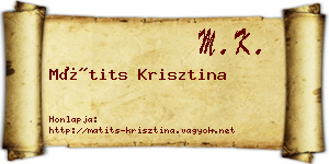 Mátits Krisztina névjegykártya